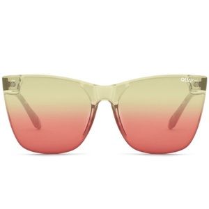 Quay Come Thru 60mm Gradient Cat sunglasses with case